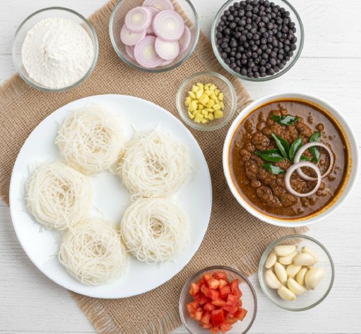 Idiyappam  Kadala Curry