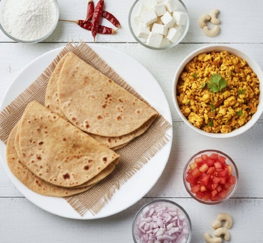   Chapati  Paneer Burji  