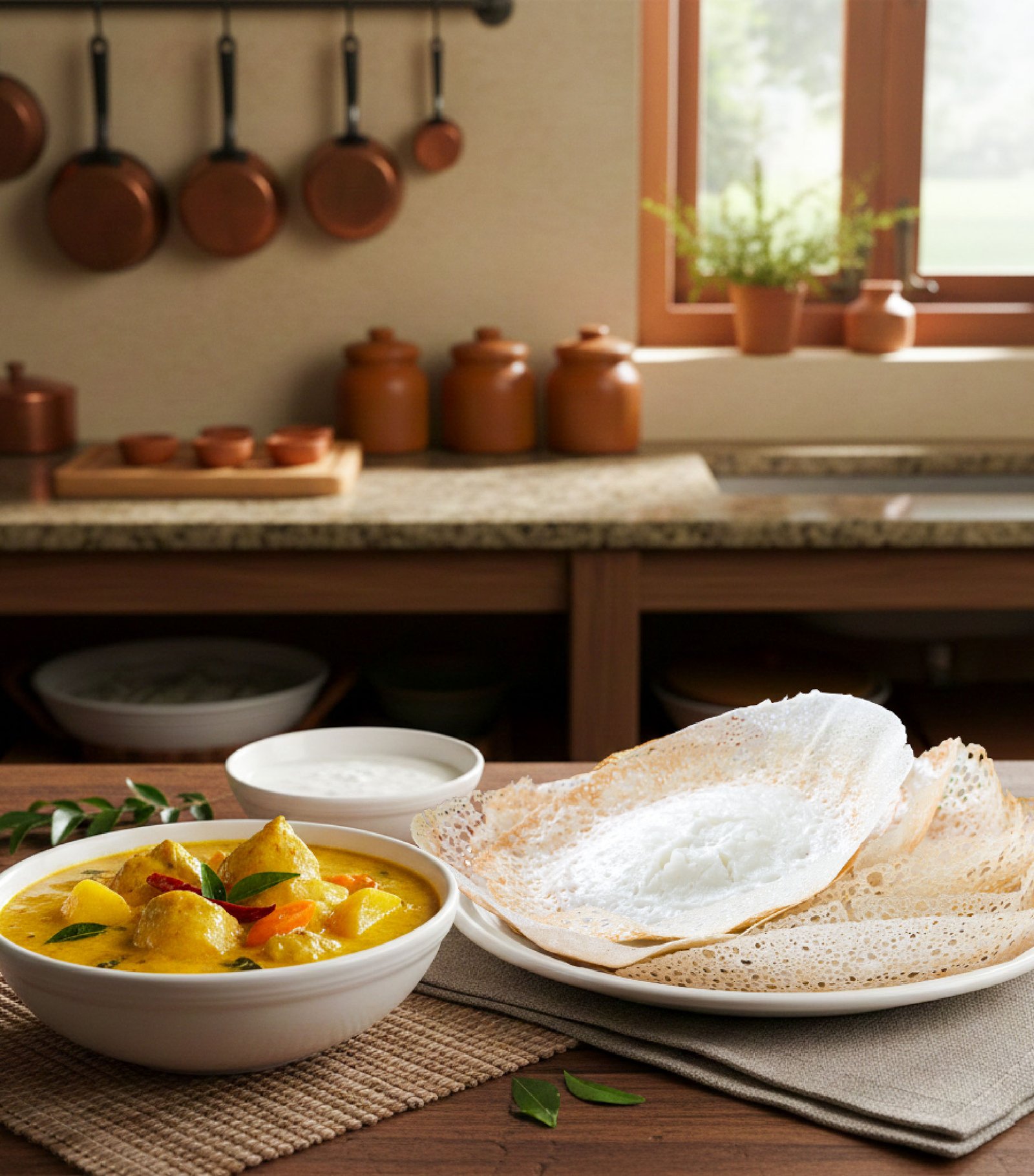 Appam - Chicken Stew 